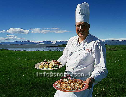 hs001046-01.jpg
Matreiðslumaður, Hornafjörður,  chef and his specials, glaciers in background